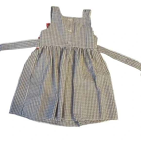 Emily Rose Girls 2T Gingham Seersucker Ruffle Summer Dress Americana Butterflies - Picture 4 of 10